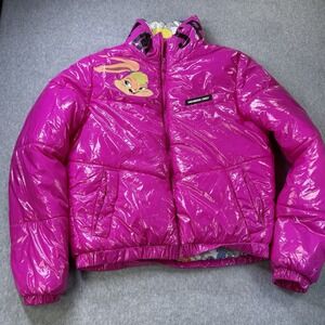 Members Only Space Jam Lola Bunny Puffer Jacket Pink M Looney‎ Tunes